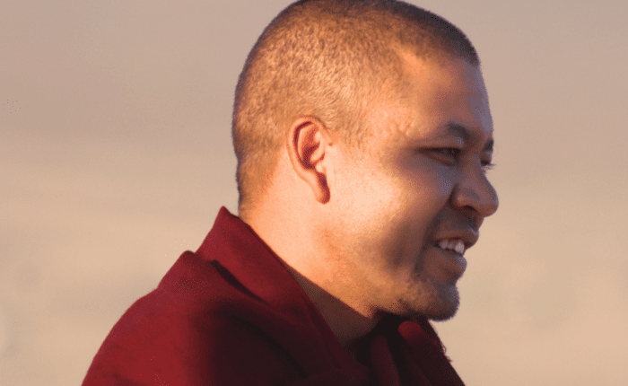 A monk at Thiksey Monastery