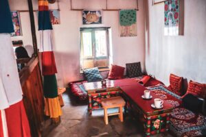 Cozy traditional seating inside Lala’s Cafe
