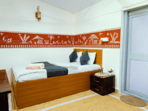 A homestay featuring Warli paintings in Maharashtra